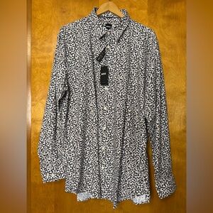 Hugo BOSS Men’s Patterned Performance Stretch Dress Shirt 5XL